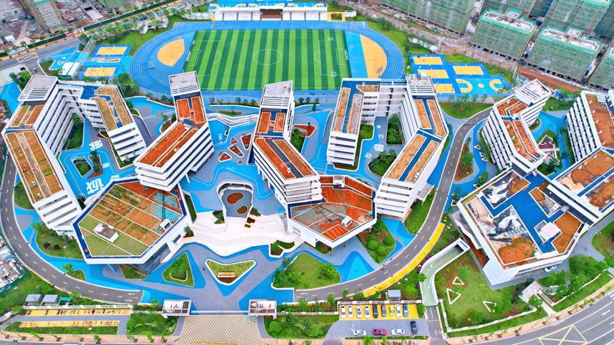 Rooftop vegetable gardens built atop middle school in Jiangxi give students practical hands-on experience